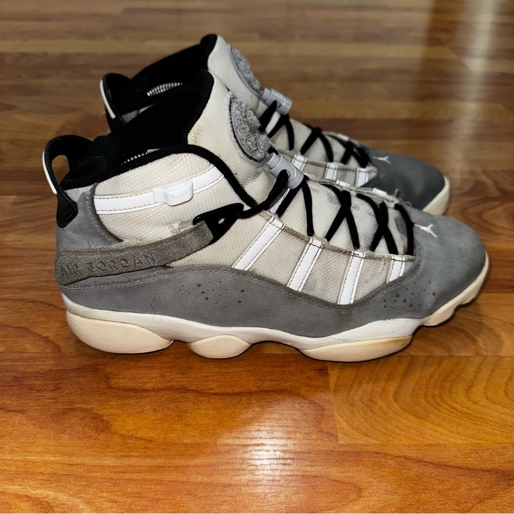 Air Jordan 6 Rings FJ4650-077 White & Light Smoke Grey Shoes Sneakers Mens 10